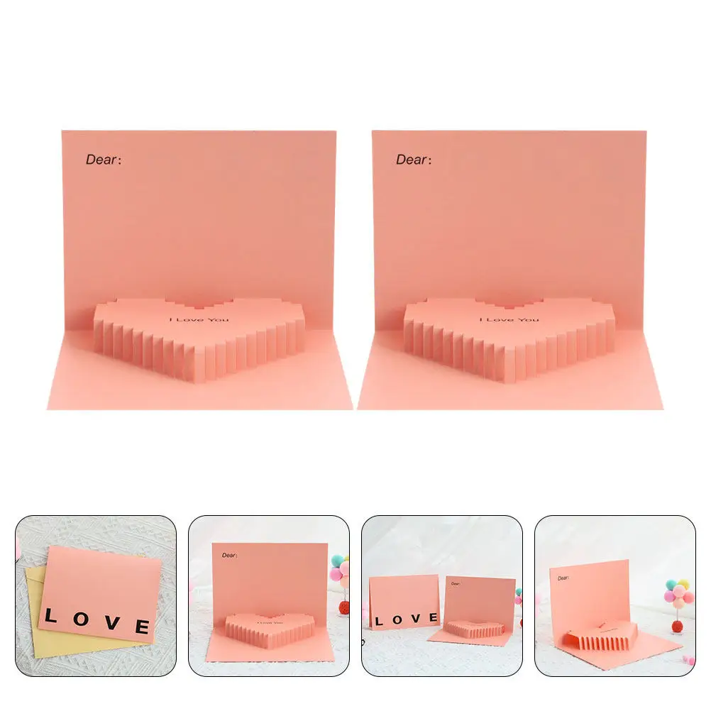 2Pcs Classic 3D Heart Greeting Cards Valentine's Day Gift Cards Festival Blessing Party Message Card Valentine Greeting Card
2Pcs Classic 3D Heart Greeting Cards Valentine's Day Gift Cards Festival Blessing Party Message Card Valentine Greeting Card