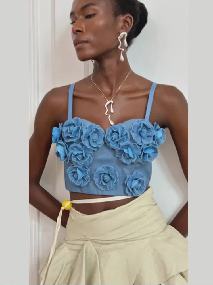 Denim 3D Flower Women Halter Top Nail Bead Sexy Cowboy Fishbone Camisole Vest Fashion Crop Short Blouse Underwear Bra Suspender
Denim 3D Flower Women Halter Top Nail Bead Sexy Cowboy Fishbone Camisole Vest Fashion Crop Short Blouse Underwear Bra Suspender