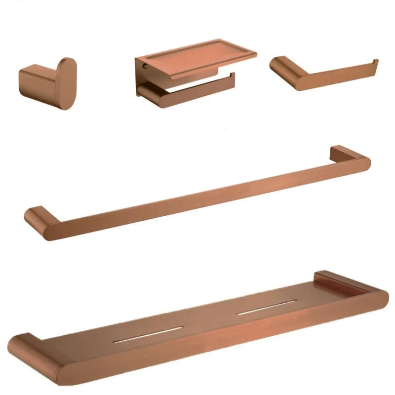 Brushed Rose Gold Stainless Steel Storage Rack Towel Bar Coat Hook Soap Dish Wall Toilet Brush Wall Mounted Bathroom Accessories
Brushed Rose Gold Stainless Steel Storage Rack Towel Bar Coat Hook Soap Dish Wall Toilet Brush Wall Mounted Bathroom Accessories
