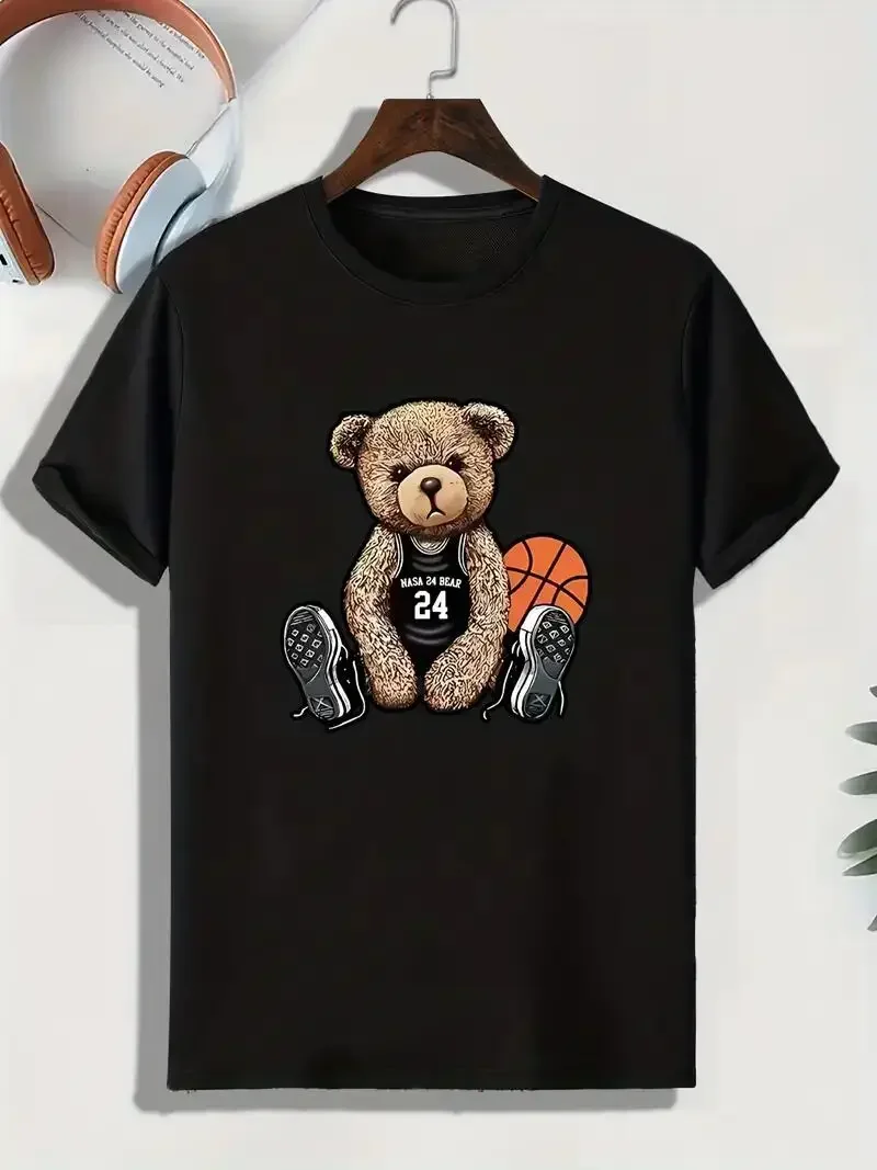 Men's Basketball Bear Cartoon Print Round Neck Short Sleeve T-shirt Casual Fashion Graphic Tee Loungewear Pajamas Top SummerCX
Men's Basketball Bear Cartoon Print Round Neck Short Sleeve T-shirt Casual Fashion Graphic Tee Loungewear Pajamas Top SummerCX