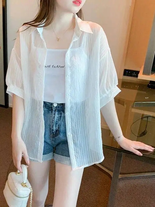 Summer 2026 New Style Women's Chiffon Sun Protection Shirt Thin Loose Short Sleeve Breathable Outerwear Casual Neck Design
Summer 2026 New Style Women's Chiffon Sun Protection Shirt Thin Loose Short Sleeve Breathable Outerwear Casual Neck Design