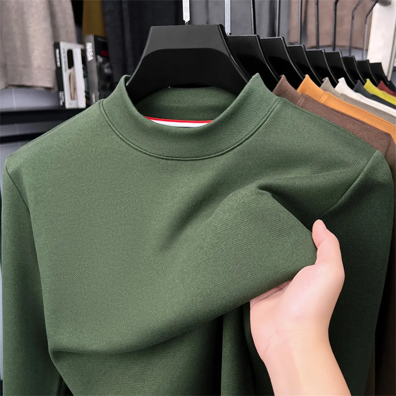 High quality semi high neck long sleeve T-shirt autumn winter comfort warmth solid color men casual versatile sweater pullover
High quality semi high neck long sleeve T-shirt autumn winter comfort warmth solid color men casual versatile sweater pullover