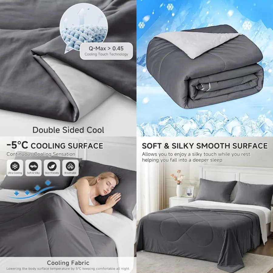 Cooling Comforter Japanese Double-Sided Cold Tech Fabric Cooling Blanket for Night Sweats Hot Sleepers, Q-Max 0.45 Soft Breatha
Cooling Comforter Japanese Double-Sided Cold Tech Fabric Cooling Blanket for Night Sweats Hot Sleepers, Q-Max 0.45 Soft Breatha
