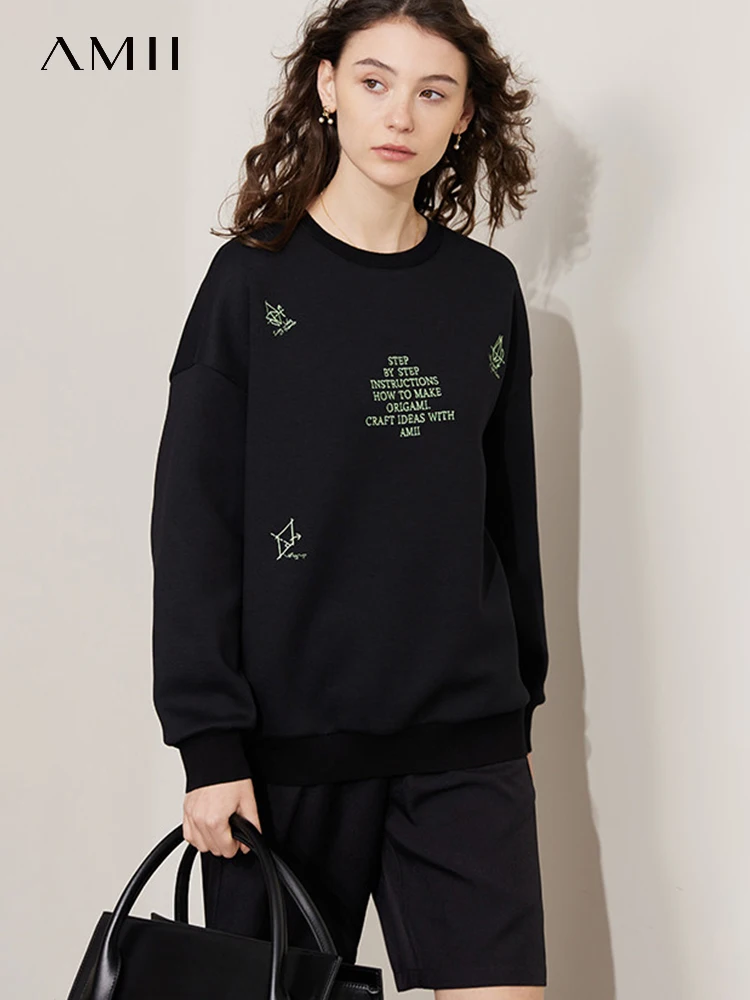 AMII Minimalism 2023 Spring Hoodies O Neck Letter Embroidery Long Sleeves Black Chic Loose New In Hoodies & Sweatshirts 72341014
AMII Minimalism 2023 Spring Hoodies O Neck Letter Embroidery Long Sleeves Black Chic Loose New In Hoodies & Sweatshirts 72341014