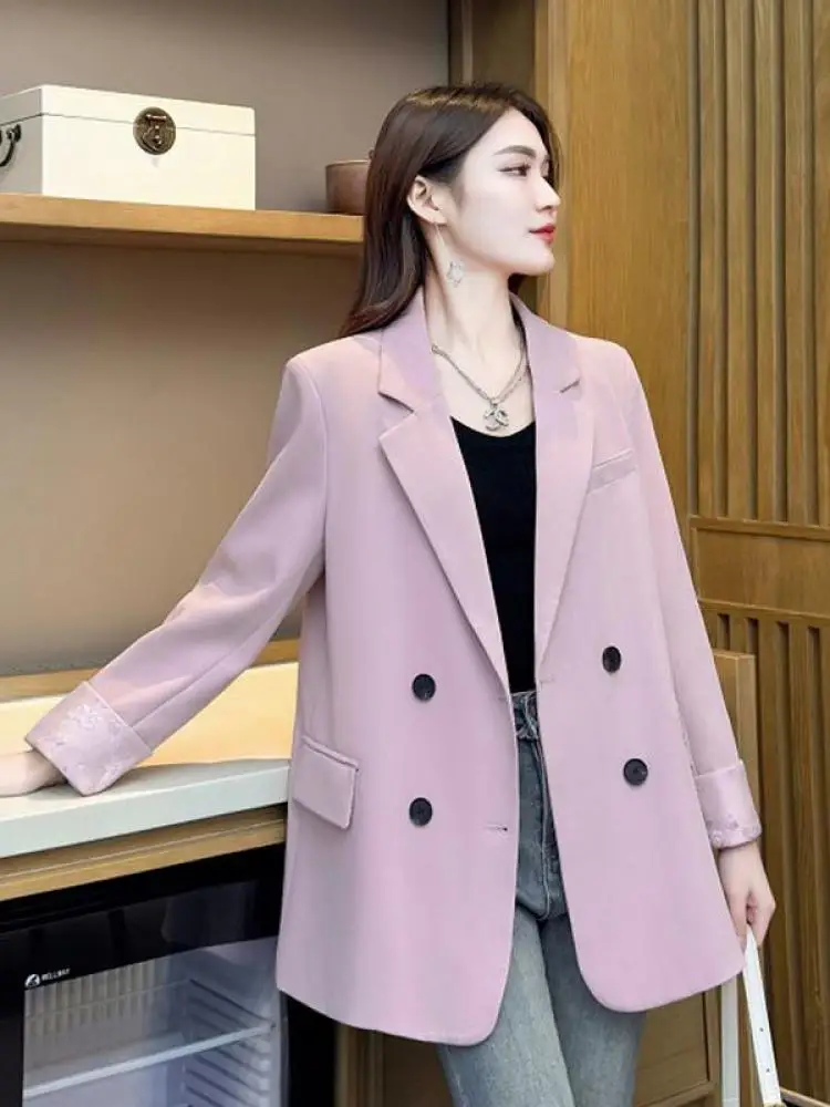 Korean Fashion Retro Women Patchwork Elegant Double Breasted Blazer Coat Spring Autumn Office Lady Festival Tops Streetwear Chic
Korean Fashion Retro Women Patchwork Elegant Double Breasted Blazer Coat Spring Autumn Office Lady Festival Tops Streetwear Chic