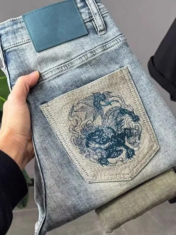 Elegant Casual Cotton Stretch Denim Pants with Embroidered Pockets Slim Fit Men's Jeans Fashionable Comfortable Summer Wear
Elegant Casual Cotton Stretch Denim Pants with Embroidered Pockets Slim Fit Men's Jeans Fashionable Comfortable Summer Wear
