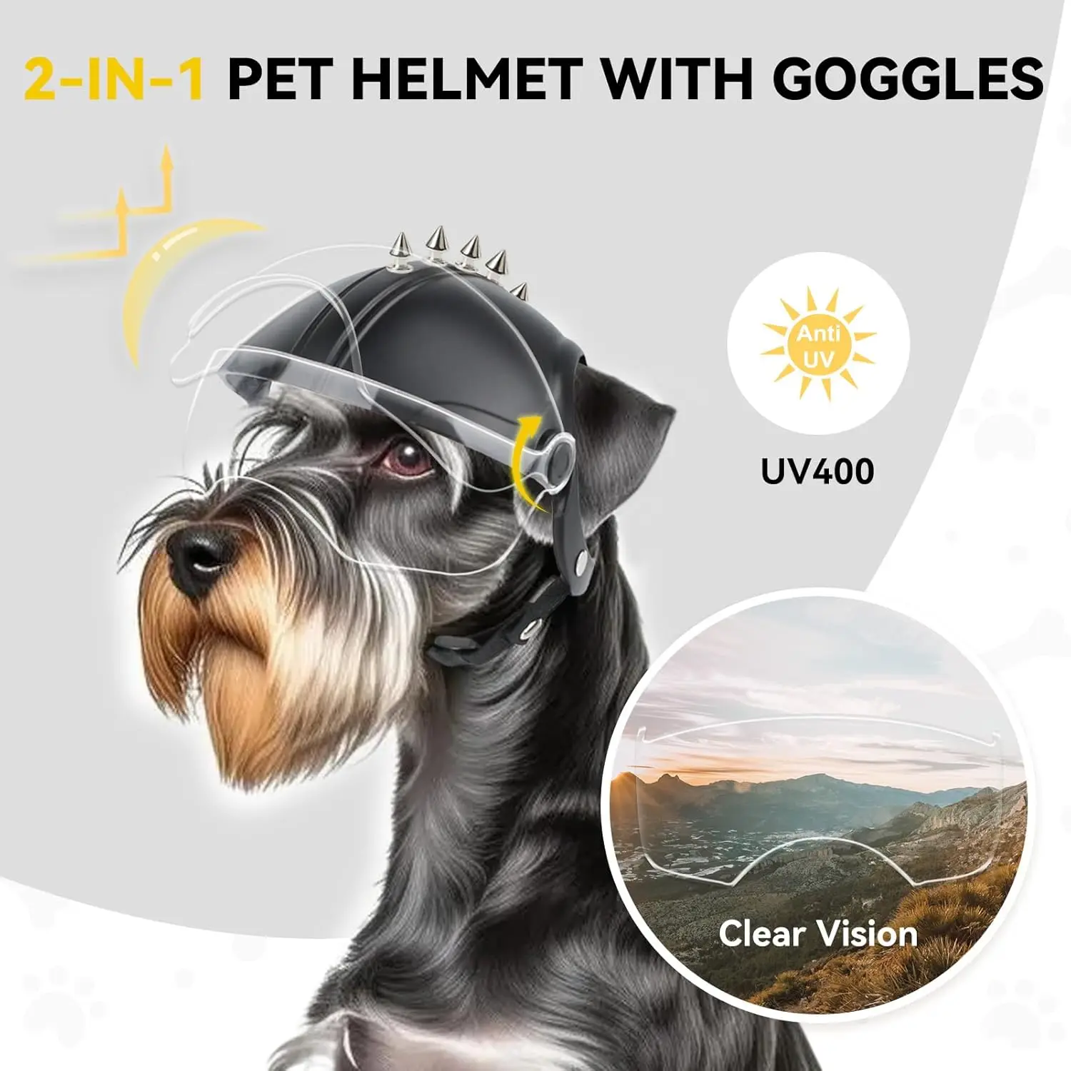 Dog Helmet Motorcycle Helmet with Ear Holes Adjustable Safety Hat with Flip-Up Clear Visor Small-Medium Puppy Heads Protection
Dog Helmet Motorcycle Helmet with Ear Holes Adjustable Safety Hat with Flip-Up Clear Visor Small-Medium Puppy Heads Protection