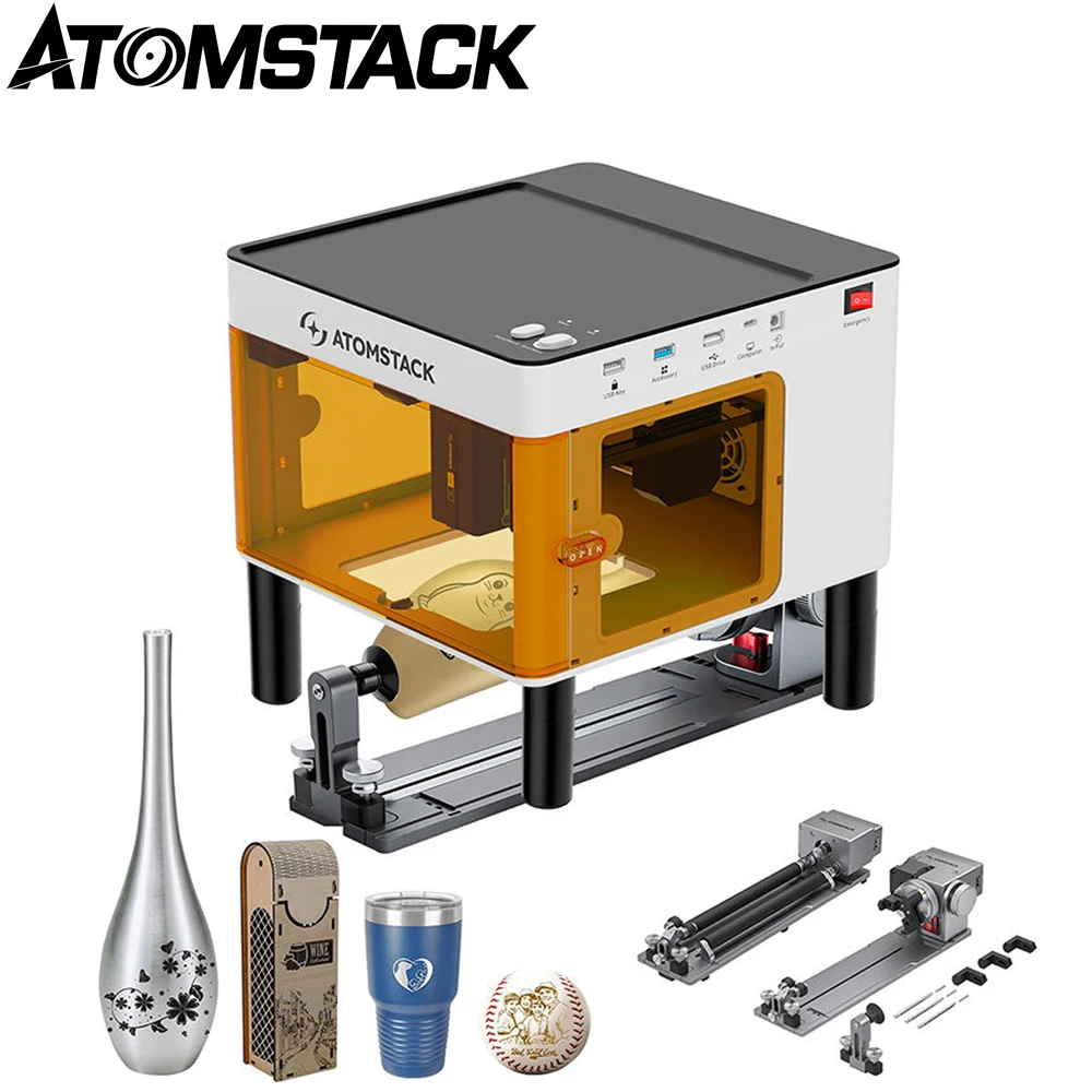   Лазерный гравер ATOMSTACK P1 5 Вт с поворотным роликовым патроном R8 Pro для цилиндрических объектов, бокалов для вина, бейсбольного кольца 
  Лазерный гравер ATOMSTACK P1 5 Вт с поворотным роликовым патроном R8 Pro для цилиндрических объектов, бокалов для вина, бейсбольного кольца