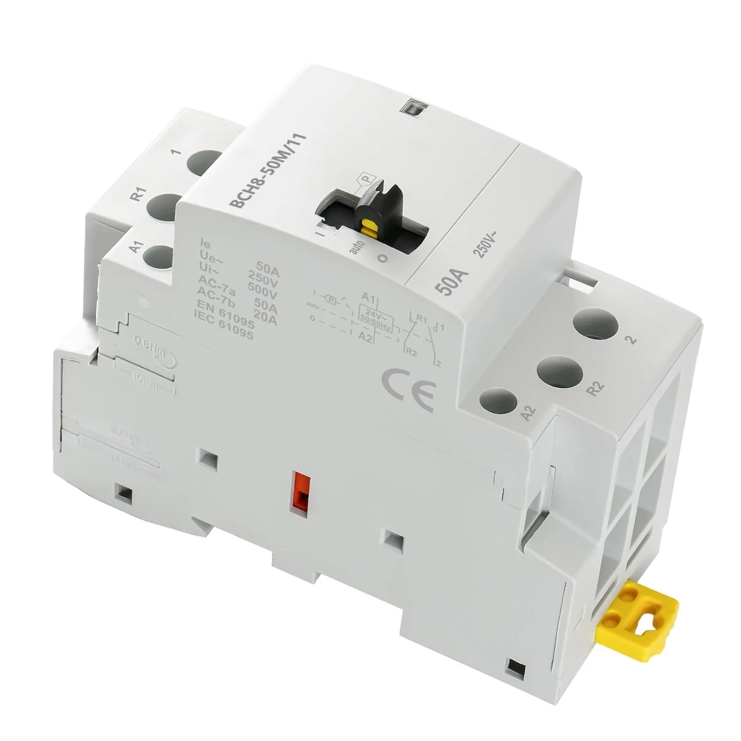 ABILKEEN BCH8-50M/11 50A 1NO1NC 2-полюсный ручной бытовой контактор переменного тока 50/60 Гц модульный контактор ручное/автоматическое управление 
ABILKEEN BCH8-50M/11 50A 1NO1NC 2-полюсный ручной бытовой контактор переменного тока 50/60 Гц модульный контактор ручное/автоматическое управление
