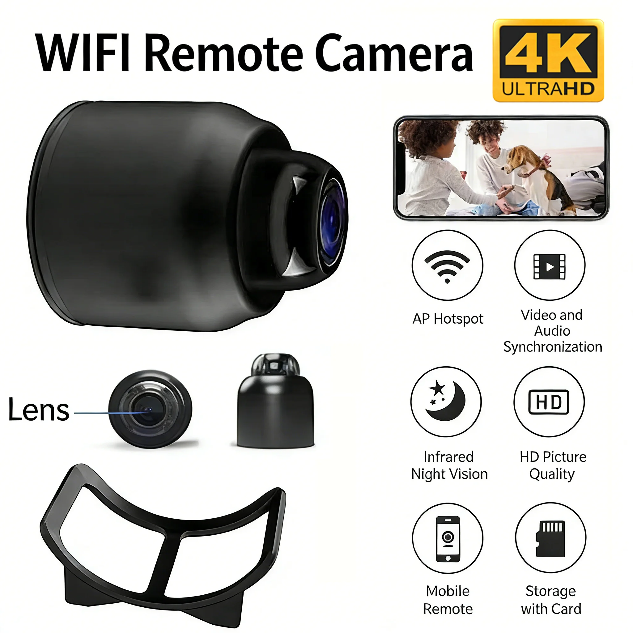 Беспроводная 4K HD камера видеонаблюдения с ночным видением, датчиком движения, мобильным дистанционным управлением и мини-монитором
Беспроводная 4K HD камера видеонаблюдения с ночным видением, датчиком движения, мобильным дистанционным управлением и мини-монитором