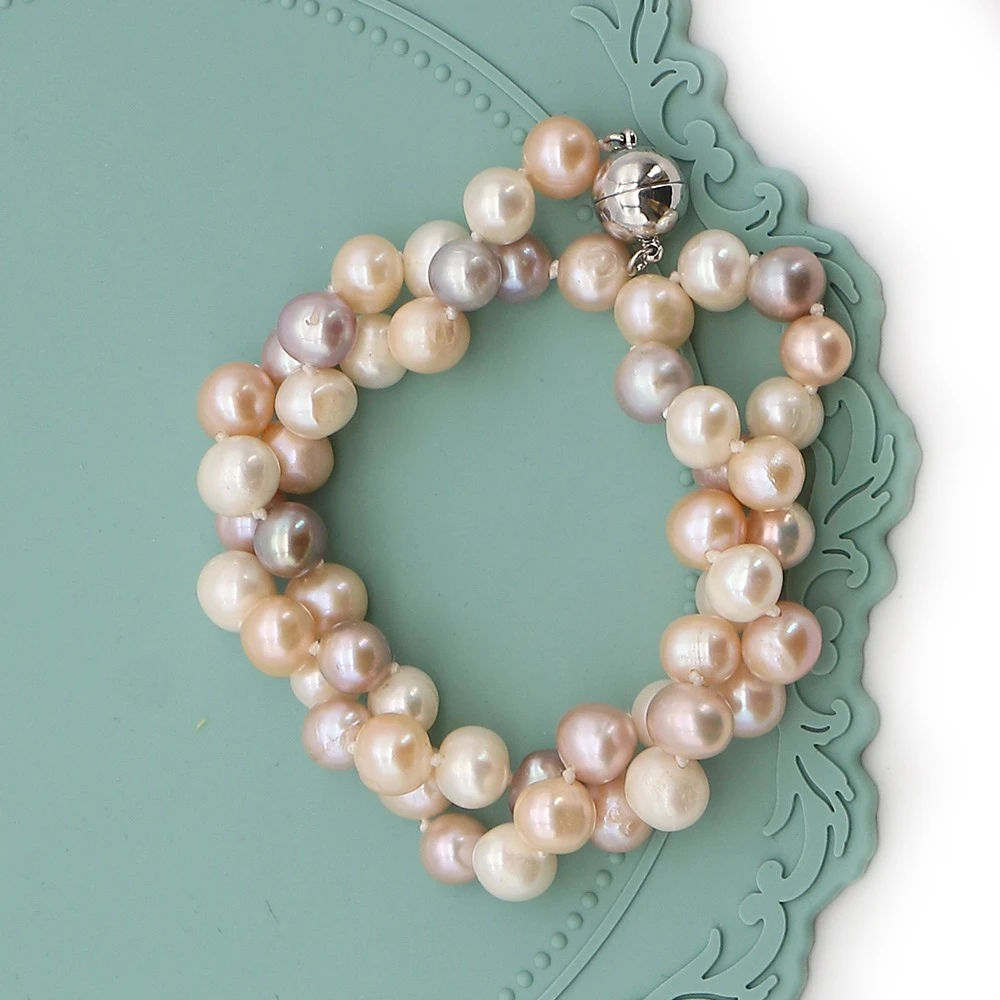Mix-color Natural Freshwater Pearl Beaded Necklace 7-8mm Baroque Pearl And Magnetic Clasp Wear-friendly Design Creative Jewelry
Mix-color Natural Freshwater Pearl Beaded Necklace 7-8mm Baroque Pearl And Magnetic Clasp Wear-friendly Design Creative Jewelry