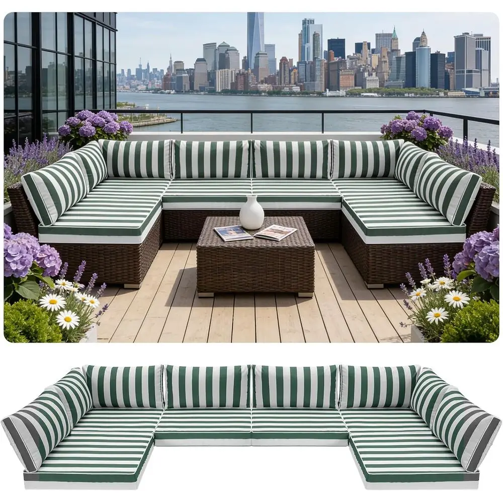 Outdoor Sectional Cushions,14-Piece Replacement Cushions or Patio urniture, Water-Resistant Outdoor Soa Cushion or 6-seat Sectio
Outdoor Sectional Cushions,14-Piece Replacement Cushions or Patio urniture, Water-Resistant Outdoor Soa Cushion or 6-seat Sectio