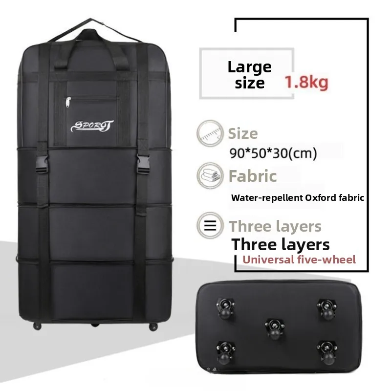 Waterproof Oxford Cloth Luggage Bag Large Capacity Wheel Mounted Travel Suitcase for Air Cargo Multiple Uses Moving
Waterproof Oxford Cloth Luggage Bag Large Capacity Wheel Mounted Travel Suitcase for Air Cargo Multiple Uses Moving