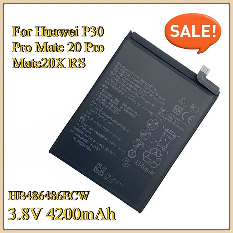 Новый аккумулятор для мобильного телефона 3,8 В 4200 мАч HB486486ECW для Huawei P30 Pro Mate 20 Pro Mate20X RS
Новый аккумулятор для мобильного телефона 3,8 В 4200 мАч HB486486ECW для Huawei P30 Pro Mate 20 Pro Mate20X RS