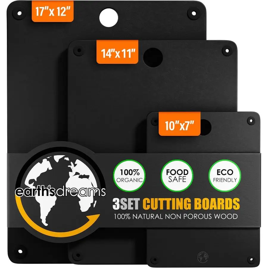 Dreams Wood Cutting Board Set 3Piece Small, Large amp Extra Large Charcuterie Board, NonPlastic, NonToxic, HeavyDuty, Dishwasher
Dreams Wood Cutting Board Set 3Piece Small, Large amp Extra Large Charcuterie Board, NonPlastic, NonToxic, HeavyDuty, Dishwasher