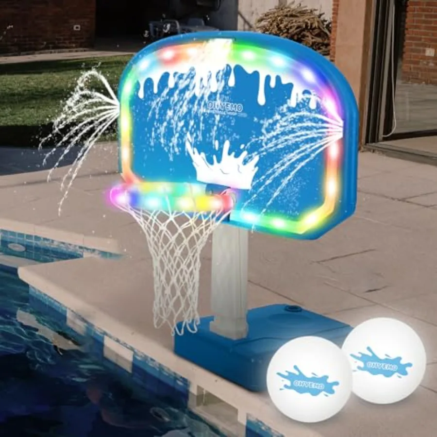 LED Pool Basketball Hoop with 3-Way Sprinkler for inground pools ABS plastic rim blue/white light-up glow feature oversized 14i
LED Pool Basketball Hoop with 3-Way Sprinkler for inground pools ABS plastic rim blue/white light-up glow feature oversized 14i
