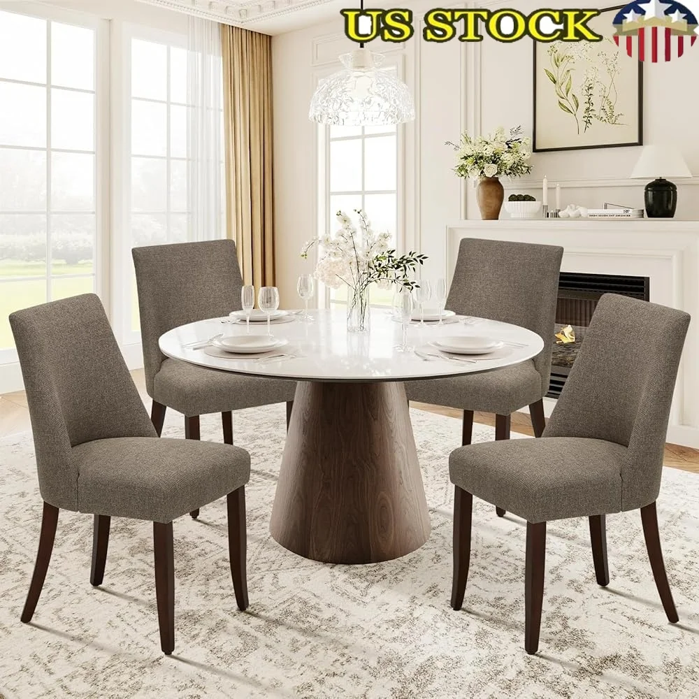 Upholstered Dining Chairs Set of 4 Ergonomic Wooden Legs Comfortable Modern Kitchen Space Saving Fabric Side Chairs
Upholstered Dining Chairs Set of 4 Ergonomic Wooden Legs Comfortable Modern Kitchen Space Saving Fabric Side Chairs