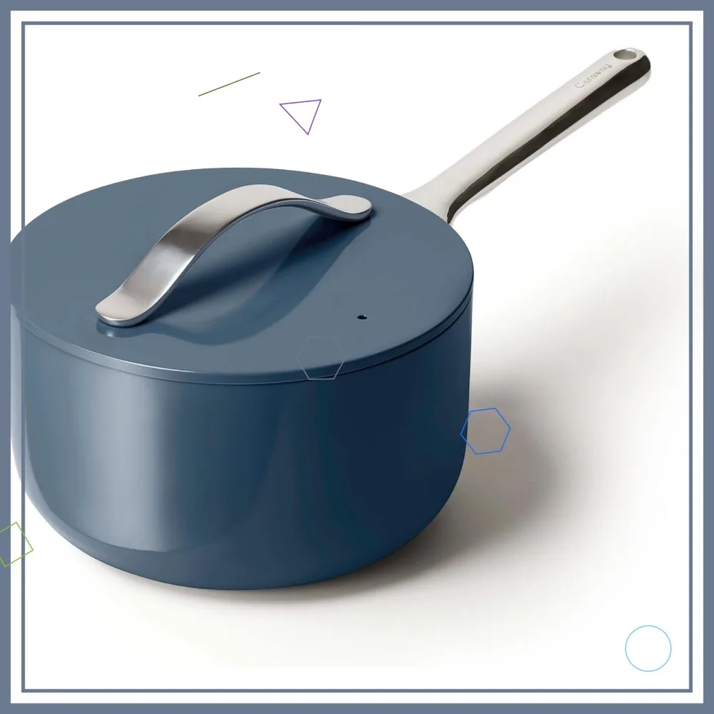 3 qt Ceramic Nonstick Sauce Pan with Lid - Oven Safe, All Stovetops Compatible, Non Toxic Navy
3 qt Ceramic Nonstick Sauce Pan with Lid - Oven Safe, All Stovetops Compatible, Non Toxic Navy