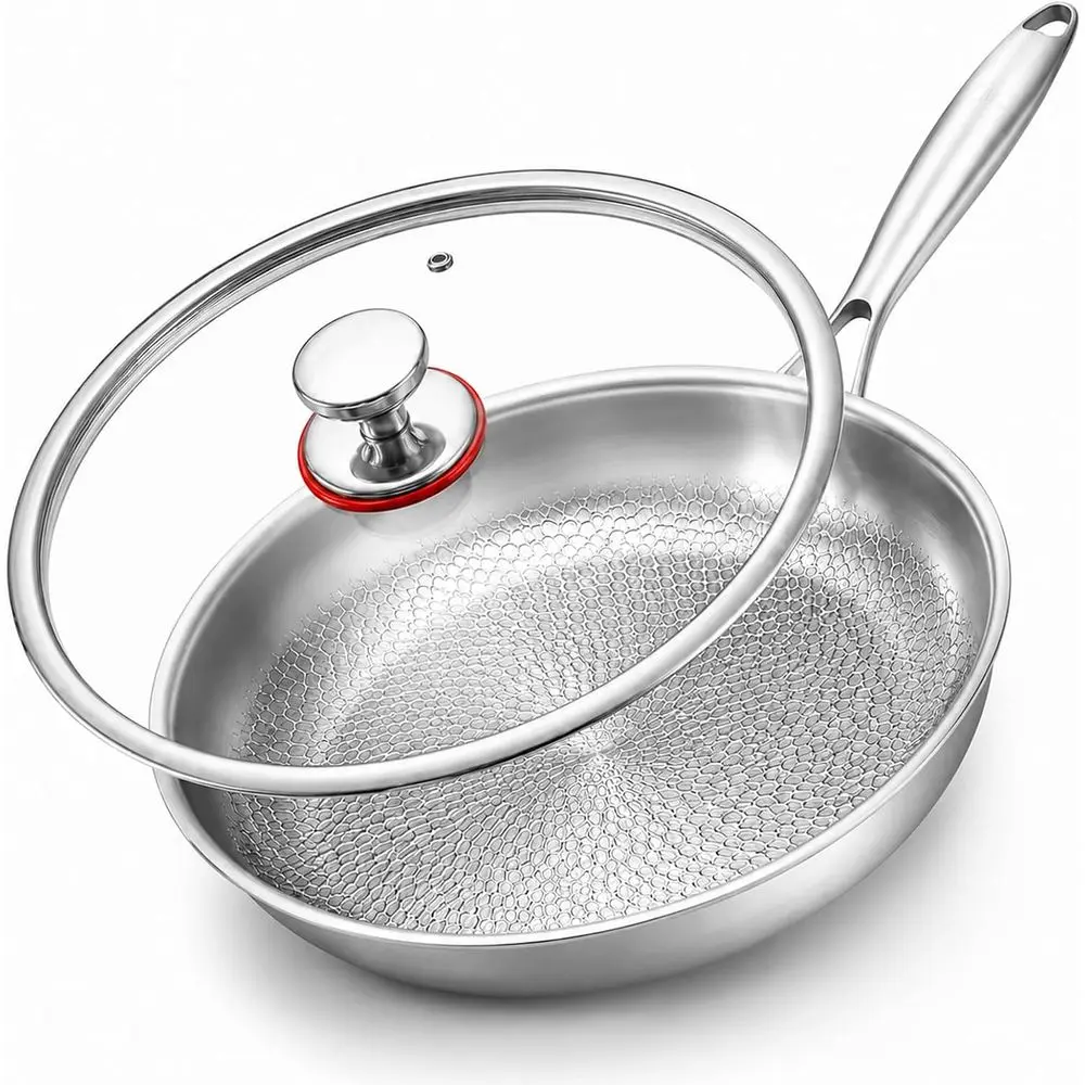 Titanium Hammered Pan Pro with Lid, PAS/POA/PTE-ree Non stick Titanium rying Pan, Dishwasher & Oven Sae, Scratch Resistant, Even
Titanium Hammered Pan Pro with Lid, PAS/POA/PTE-ree Non stick Titanium rying Pan, Dishwasher & Oven Sae, Scratch Resistant, Even