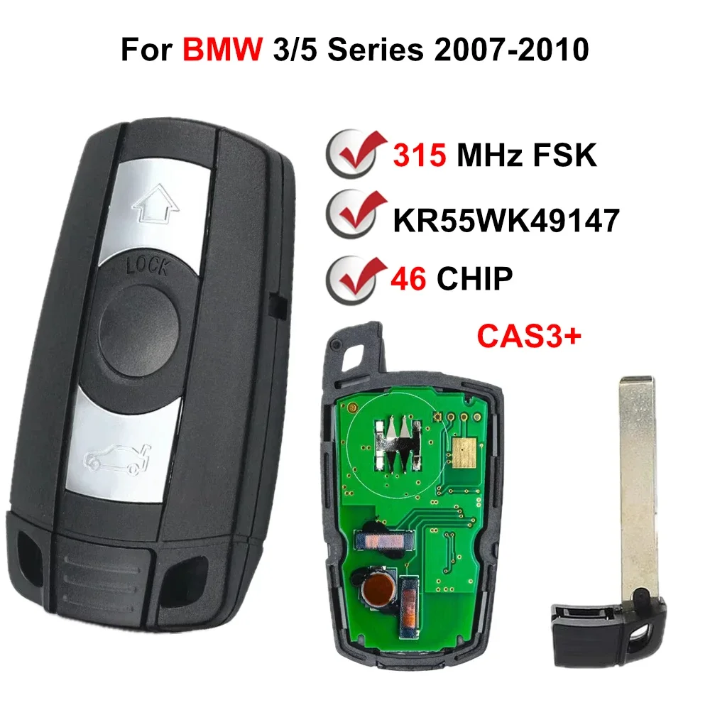 3 BUTTONS CAS3+ KR55WK49147 Keyless Entry With Comfort Access System Smart Key For BMW 3/5 2007-2010
3 BUTTONS CAS3+ KR55WK49147 Keyless Entry With Comfort Access System Smart Key For BMW 3/5 2007-2010