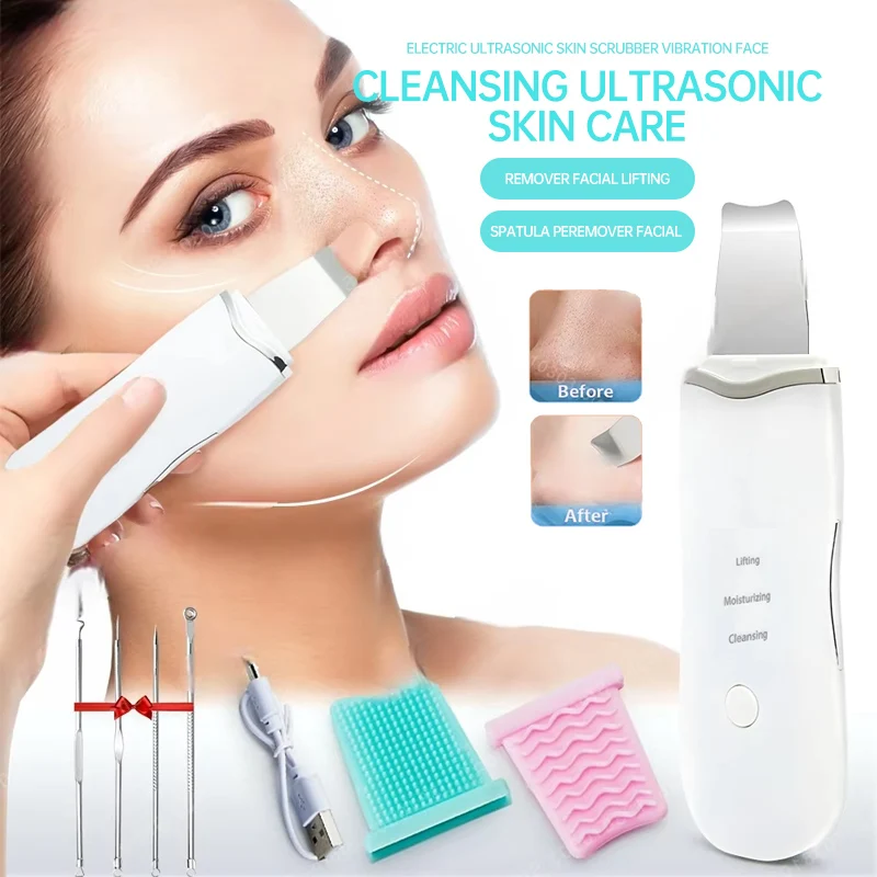 Electric Ultrasonic Skin Scrubber Vibration Face Spatula Peeling Blackhead Remover Facial Lifting Cleansing Ultrasonic Skin Care
Electric Ultrasonic Skin Scrubber Vibration Face Spatula Peeling Blackhead Remover Facial Lifting Cleansing Ultrasonic Skin Care