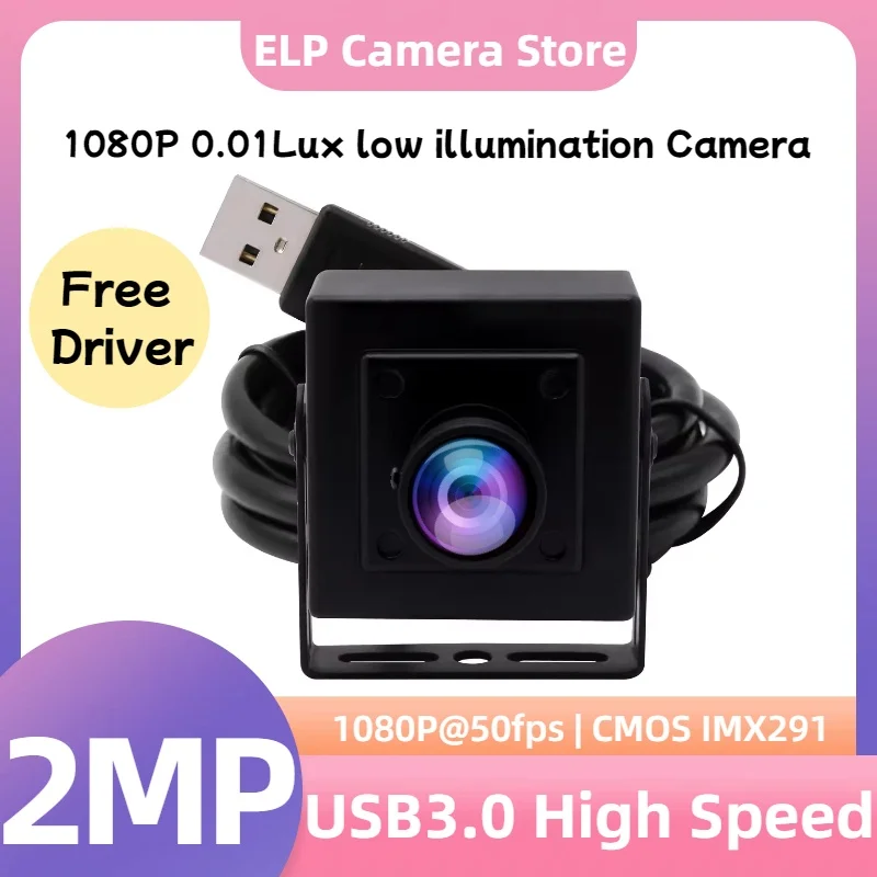 ELP 1080P USB3.0 Camera with Case IMX291 Sensor High Speed 120degree Wide Angle USB Camera for Windows,Android,Linux
ELP 1080P USB3.0 Camera with Case IMX291 Sensor High Speed 120degree Wide Angle USB Camera for Windows,Android,Linux