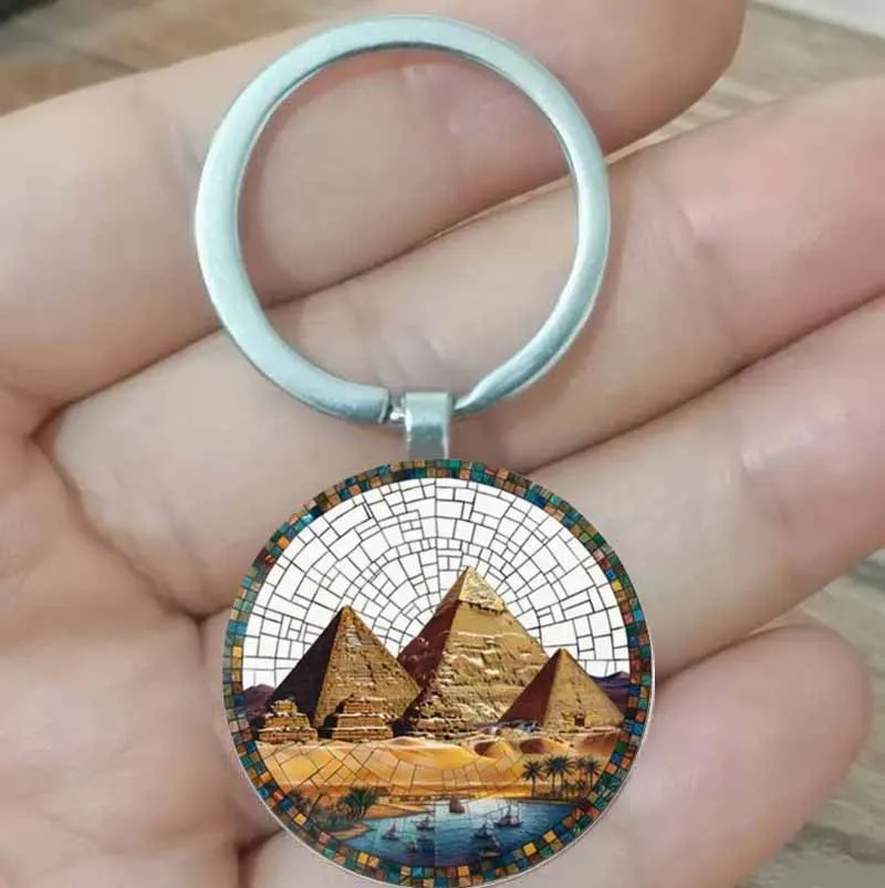 Retro Egyptian Pyramid Keychain - With vibrant desert landscape art, it is a durable travel souvenir gift suitable for friends a
Retro Egyptian Pyramid Keychain - With vibrant desert landscape art, it is a durable travel souvenir gift suitable for friends a