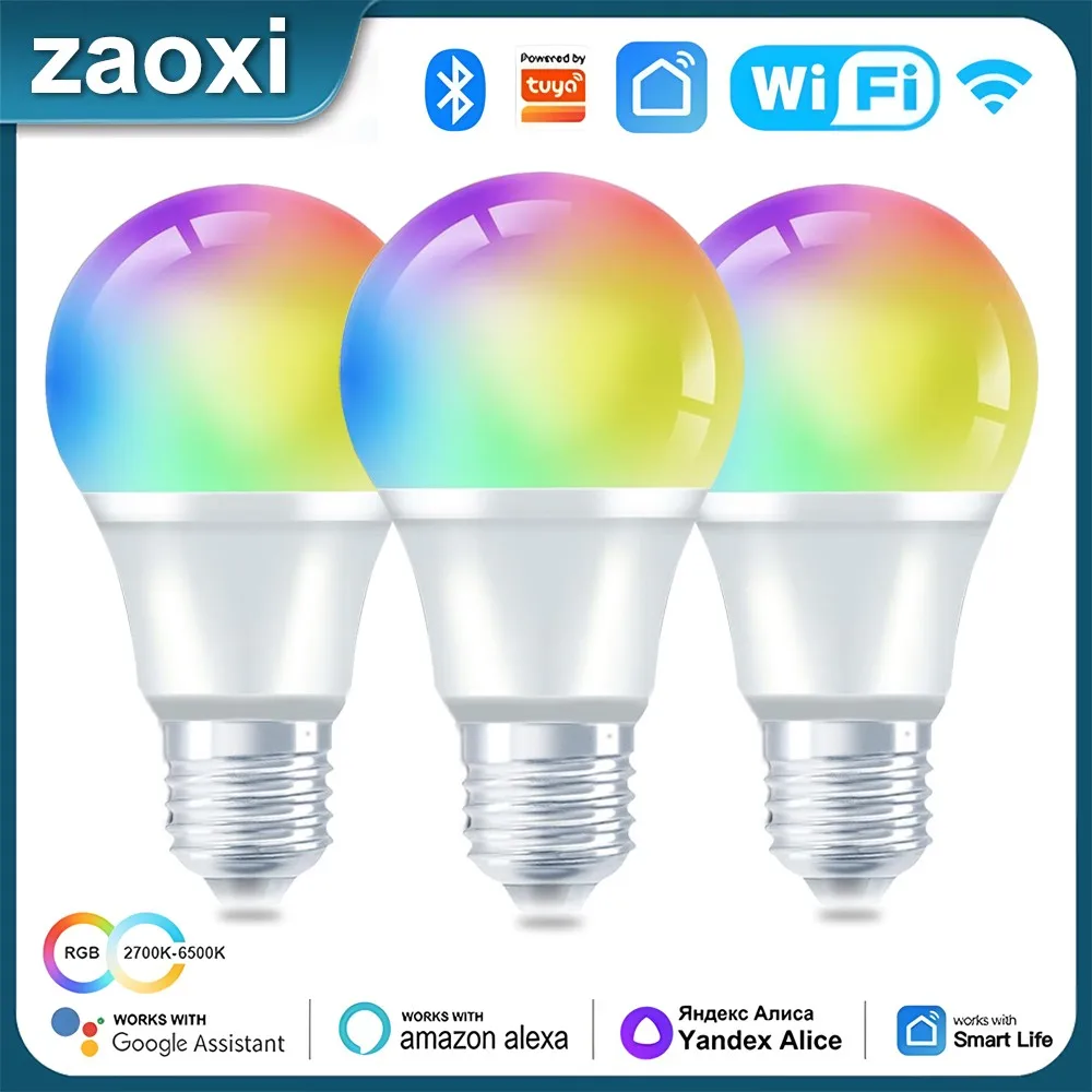 ZAOXI Smart Tuya Светодиодные лампы 9 Вт E27 WIFI Bluetooth Дистанционное управление Приложение Время RGBCW Лампа работает с Alexa Google Home Voice
ZAOXI Smart Tuya Светодиодные лампы 9 Вт E27 WIFI Bluetooth Дистанционное управление Приложение Время RGBCW Лампа работает с Alexa Google Home Voice