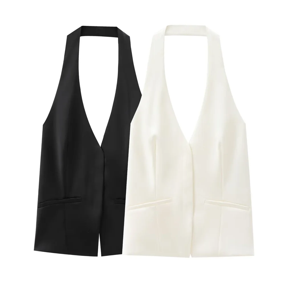 TRAF2024 Autumn New Women's Fashion Versatile Casual Solid Color Backless Design Hanging Neck Collar Top
TRAF2024 Autumn New Women's Fashion Versatile Casual Solid Color Backless Design Hanging Neck Collar Top