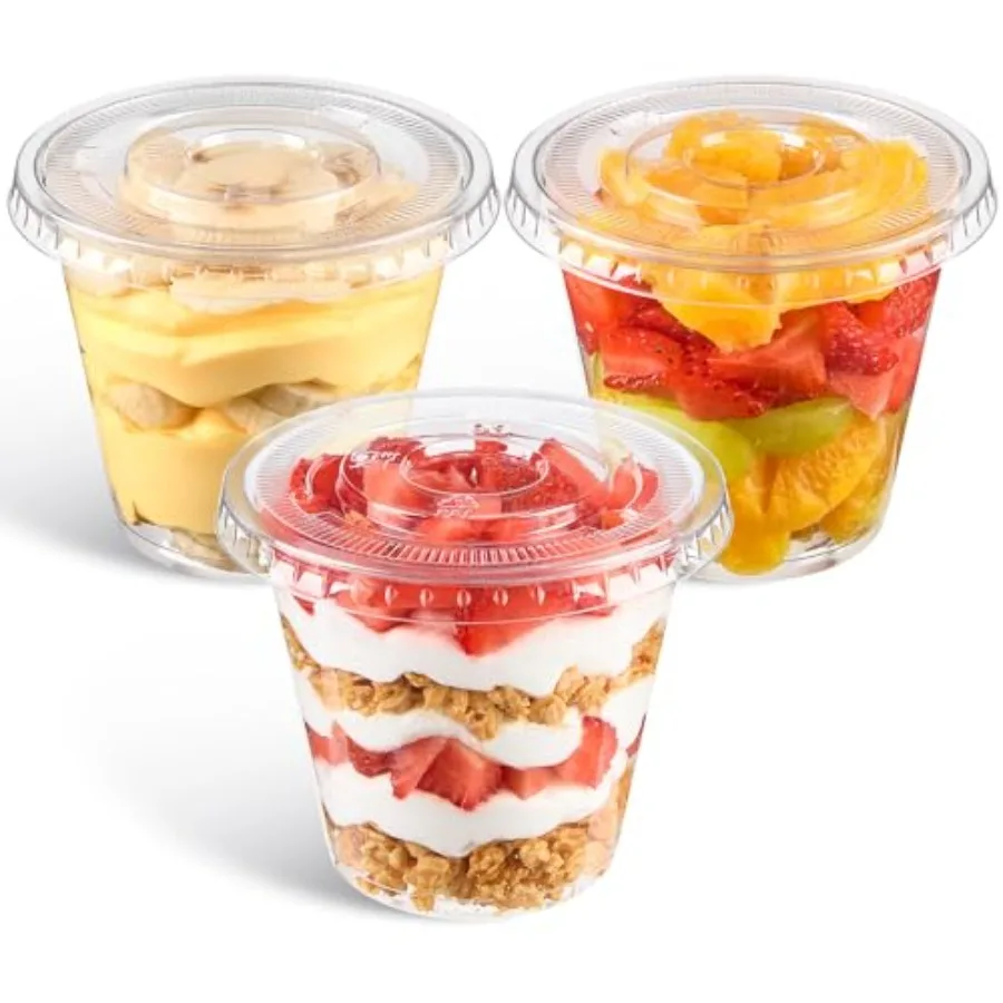 Pack 9 Oz Clear Plastic Dessert Cups with Flat Lids No Hole, Small Parfait Cups Mini Plastic Cups for Fruits, Puddings, Jello,
Pack 9 Oz Clear Plastic Dessert Cups with Flat Lids No Hole, Small Parfait Cups Mini Plastic Cups for Fruits, Puddings, Jello,