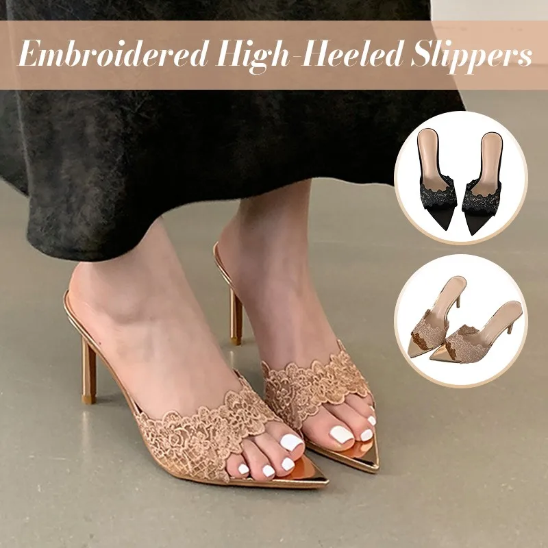 Women Sandals Slippers Embroidered High-Heeled Slippers Women's Elegant Summer Shoes Indoor Sandals sandalias de mujer
Women Sandals Slippers Embroidered High-Heeled Slippers Women's Elegant Summer Shoes Indoor Sandals sandalias de mujer