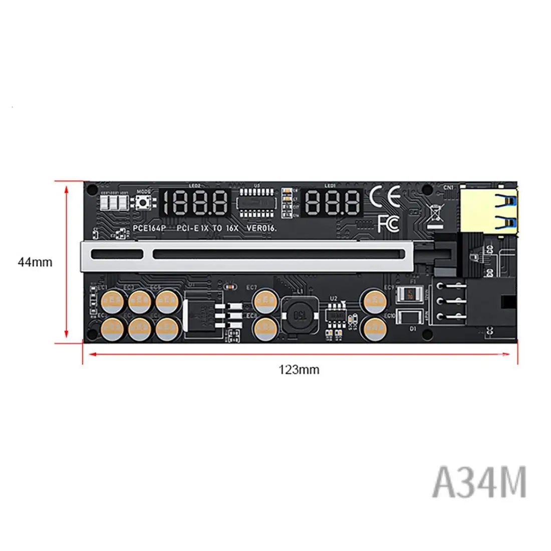 A34M-для BTC Miner VER016 PCI-E 1X до 16X USB3.0 Riser Card с 10 конденсаторами Дисплей температуры/напряжения + щиток
A34M-для BTC Miner VER016 PCI-E 1X до 16X USB3.0 Riser Card с 10 конденсаторами Дисплей температуры/напряжения + щиток