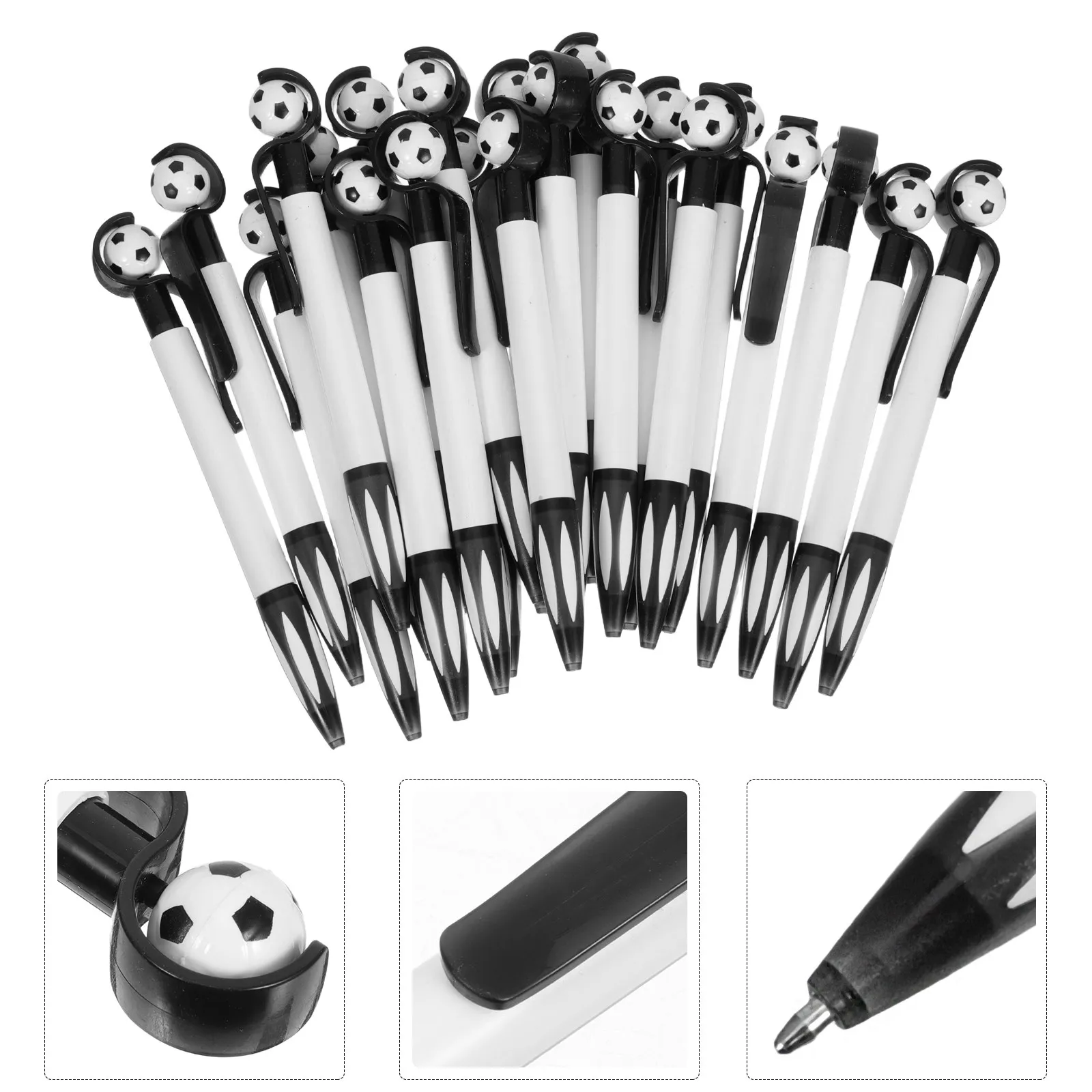 25pcs Soccer-shaped Press Ballpoint pen, Black Ink Retractable Novelty Sport Pens For Kids, Soccer Shape Ballpoint Pens Gifts
25pcs Soccer-shaped Press Ballpoint pen, Black Ink Retractable Novelty Sport Pens For Kids, Soccer Shape Ballpoint Pens Gifts