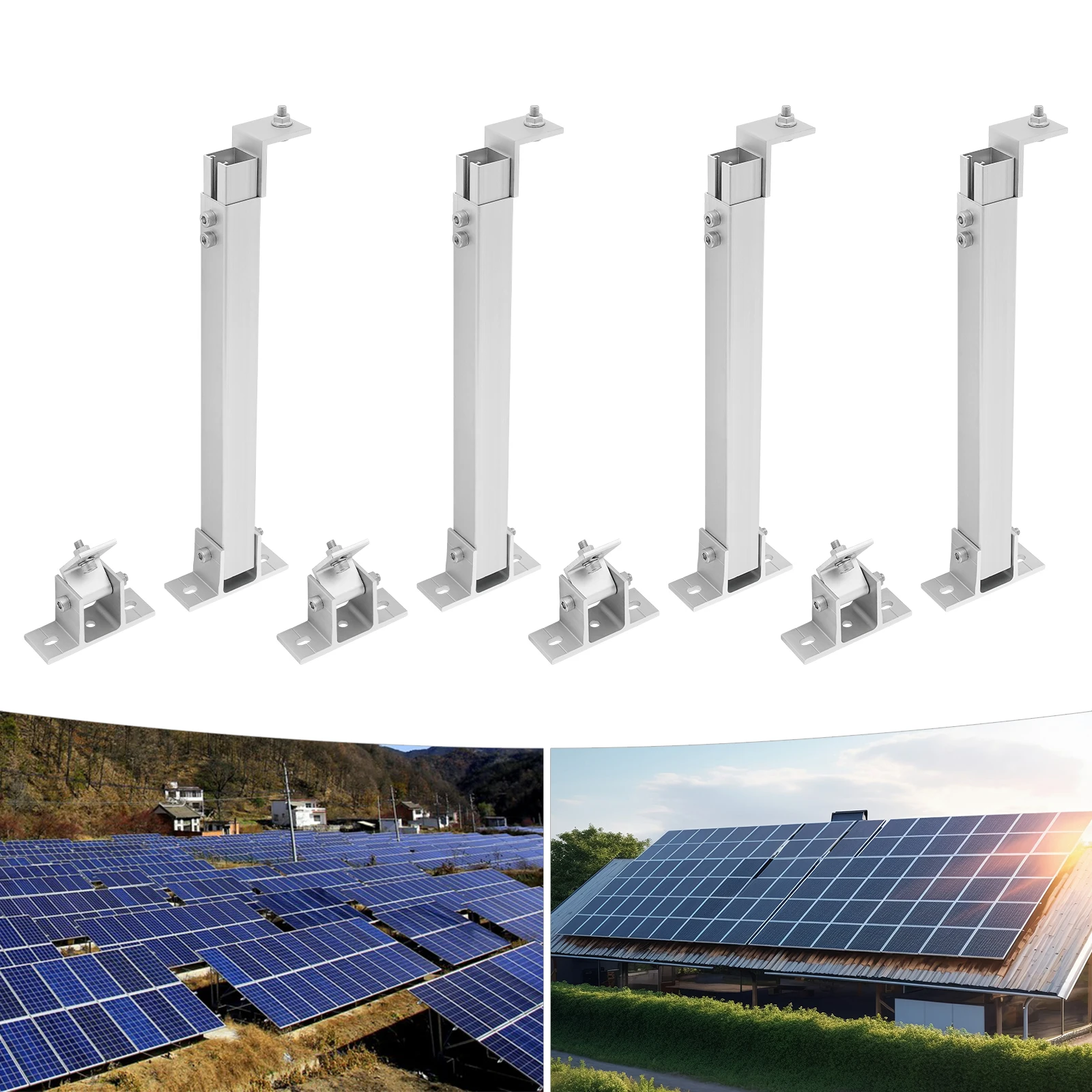 Solar Panel Mount Bracket, 4pcs Adjustable Solar Panel Mounting Kit for Roof Ground Pole Installation for Maximum Sunlight
Solar Panel Mount Bracket, 4pcs Adjustable Solar Panel Mounting Kit for Roof Ground Pole Installation for Maximum Sunlight