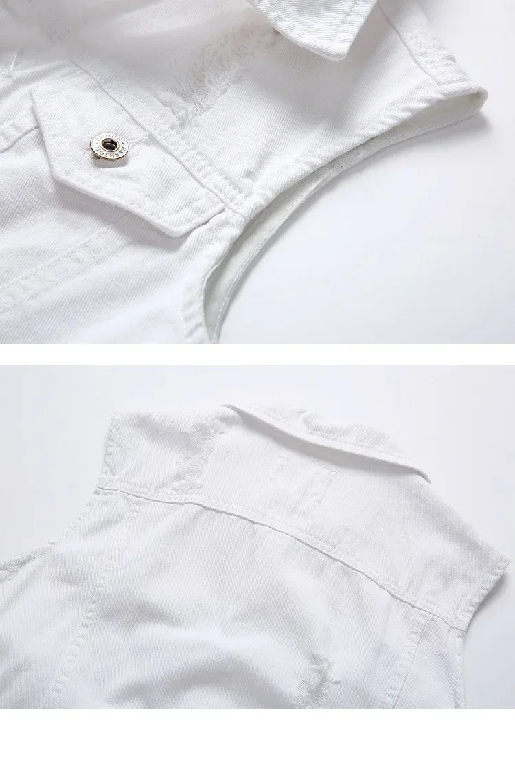 Summer Mens Ripped Denim Vest Male Tank Top Washed Jeans Waistcoat Man Retro Cowboy Hip Hop White Sleeveless Jacket 42 S1103b97591b84980a0f4ff58bc99bf1f6