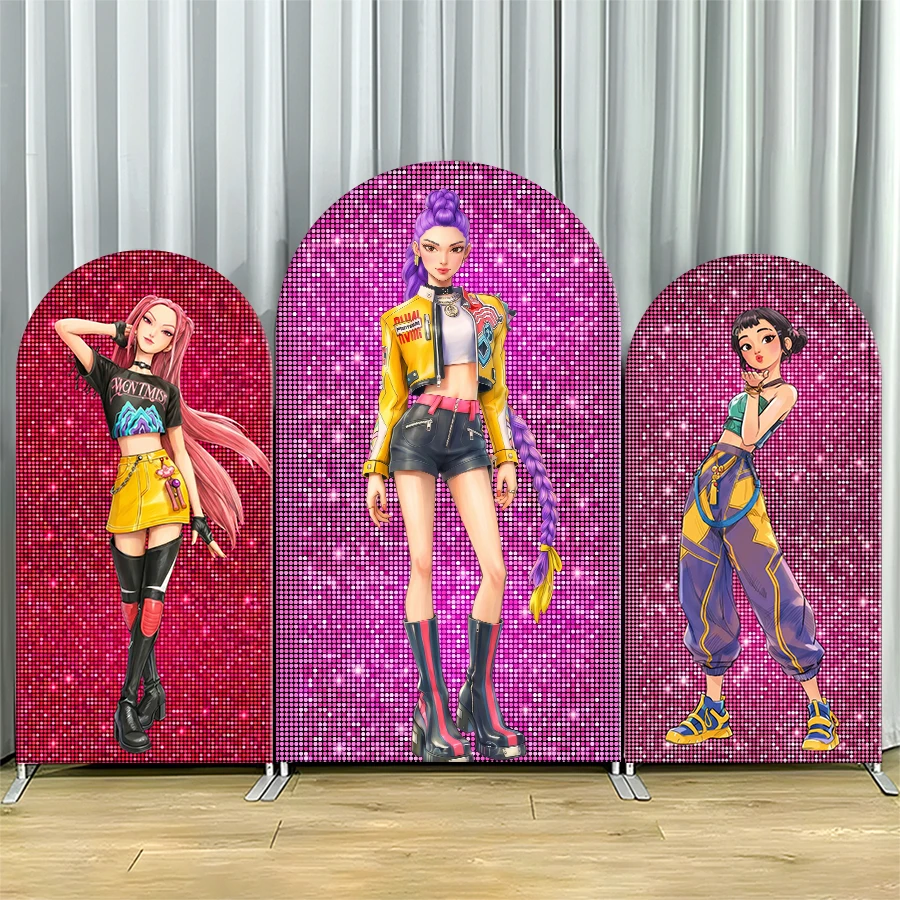 Kpop Demon Hunters Arch Backdrop Cover Pink Idol Party Background Cloth Birthday Photo Booth Stage Decoration Custom Banner
Kpop Demon Hunters Arch Backdrop Cover Pink Idol Party Background Cloth Birthday Photo Booth Stage Decoration Custom Banner