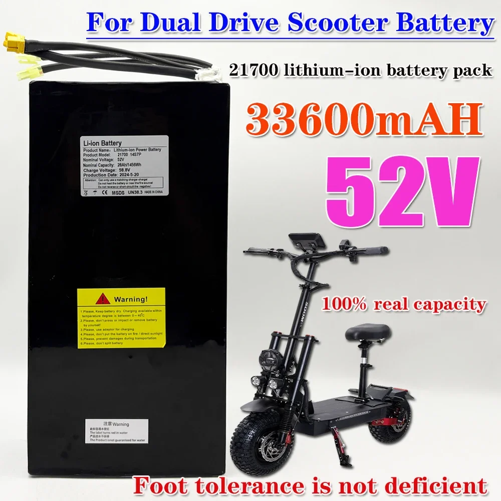 14S7P 52V 33.6Ah Rechargeable Battery 21700 33600mAh Li-ion Battery Pack Dual Port Fast Charging , Suitable for Dual Drive Scoot
14S7P 52V 33.6Ah Rechargeable Battery 21700 33600mAh Li-ion Battery Pack Dual Port Fast Charging , Suitable for Dual Drive Scoot