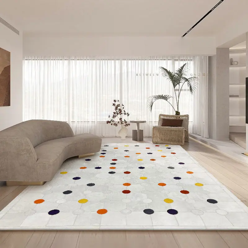 Colorful Dot Kid Room Carpet Handmade Real Cowhide Living Room Area Rug Modern Simple Customize Large Rug for Bedroom Study Mat
Colorful Dot Kid Room Carpet Handmade Real Cowhide Living Room Area Rug Modern Simple Customize Large Rug for Bedroom Study Mat