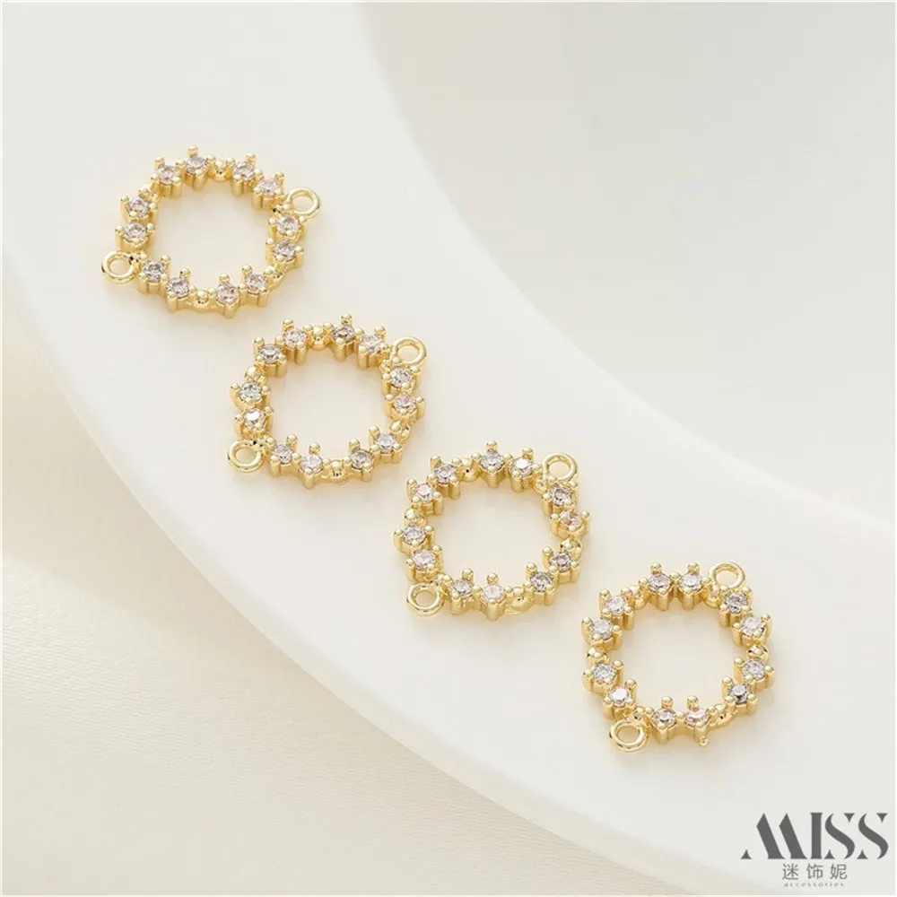 14K Gold Bag Color Retention Round Inlaid Zircon Double Pendant DIY Handmade Bracelet Necklace Pendant Jewelry Accessories
14K Gold Bag Color Retention Round Inlaid Zircon Double Pendant DIY Handmade Bracelet Necklace Pendant Jewelry Accessories