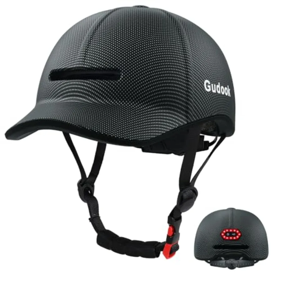 Bike Helmet Adult - Bicycle Helmets for Men Women - with LED Rear Lights - Baseball Cap Style Adjustable Scooter Helmets for Ci
Bike Helmet Adult - Bicycle Helmets for Men Women - with LED Rear Lights - Baseball Cap Style Adjustable Scooter Helmets for Ci