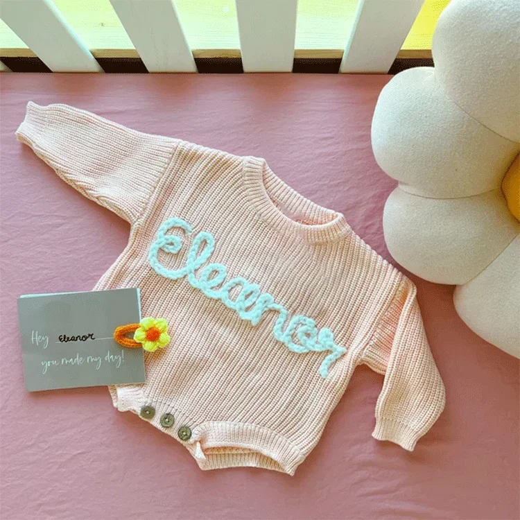 Personalized Baby Sweater, Custom Baby Name Sweater, Baby Sweaters, Hand-Embroidered Name and Monogram
Personalized Baby Sweater, Custom Baby Name Sweater, Baby Sweaters, Hand-Embroidered Name and Monogram