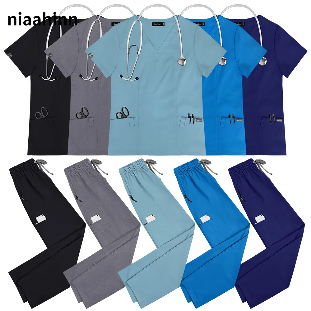 Unisex Medical Uniform Wholesale V-neck Tops Jogger Pant Dentist Scrub Set Stretch Surgical Workwear Pet Vet Doctor Nursing Suit
Unisex Medical Uniform Wholesale V-neck Tops Jogger Pant Dentist Scrub Set Stretch Surgical Workwear Pet Vet Doctor Nursing Suit
