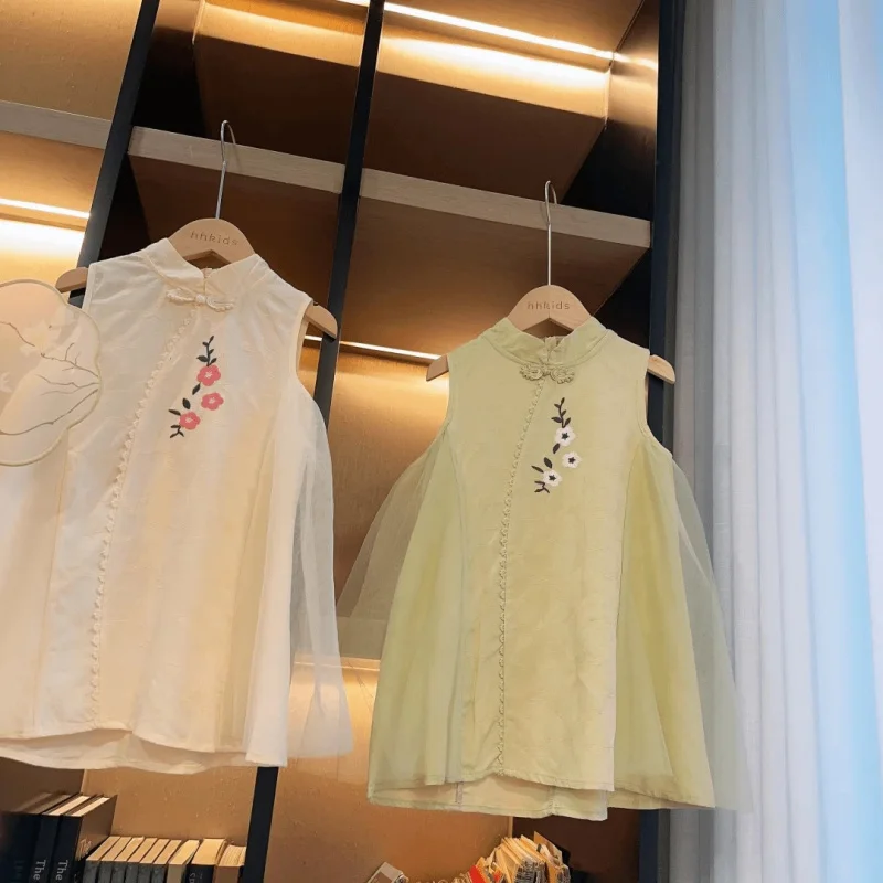 ZLYM-Girls' Summer New Chinese Style Hanfu Qipao Fairy-like Flowing Children's Dress Baby Fresh Sleeveless Cotton Dress
ZLYM-Girls' Summer New Chinese Style Hanfu Qipao Fairy-like Flowing Children's Dress Baby Fresh Sleeveless Cotton Dress