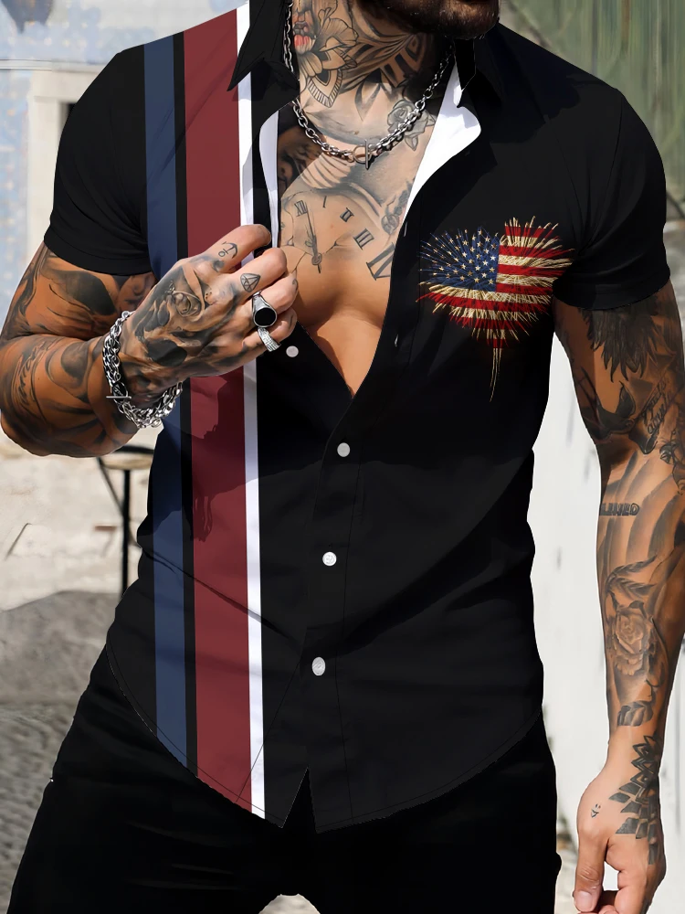 Summer hot-selling men's shirts in Europe and America, fashionable and versatile 3D digital printed lapel short-sleeved shirts
Summer hot-selling men's shirts in Europe and America, fashionable and versatile 3D digital printed lapel short-sleeved shirts