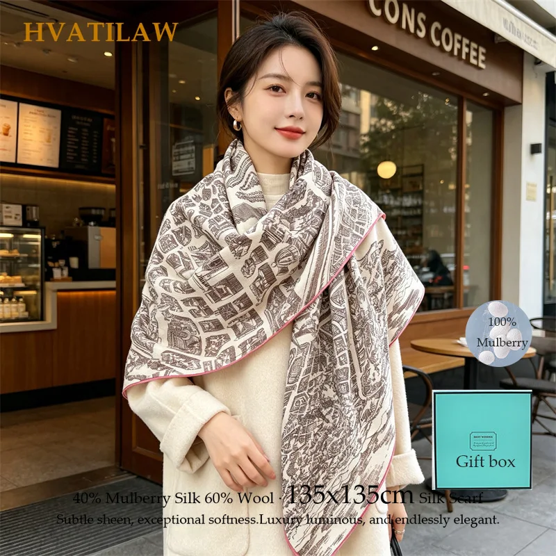 Luxury Silk Wool Scarf Women 40% Silk 60% Wool 135cm Large Square Scarf Designer Warm Autumn winter Shawl Wrap Hand Rolled Hem
Luxury Silk Wool Scarf Women 40% Silk 60% Wool 135cm Large Square Scarf Designer Warm Autumn winter Shawl Wrap Hand Rolled Hem
