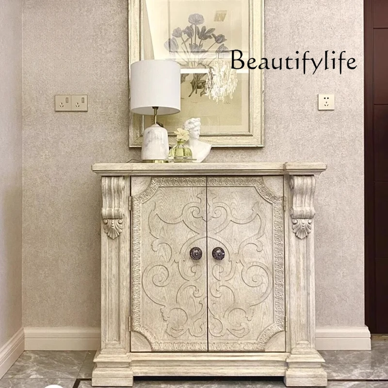 French American rural solid wood retro carved dining side cabinet shoe cabinet customization
French American rural solid wood retro carved dining side cabinet shoe cabinet customization