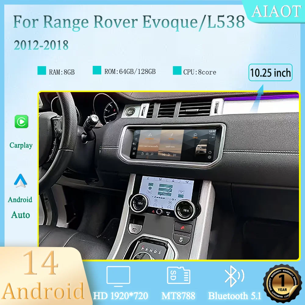 10.25" Android 14 For 2012-2018 Range Rover Evoque L538 Multimedia Player Car GPS Radio Wireless Carplay Auto Original OEM Menu
10.25" Android 14 For 2012-2018 Range Rover Evoque L538 Multimedia Player Car GPS Radio Wireless Carplay Auto Original OEM Menu