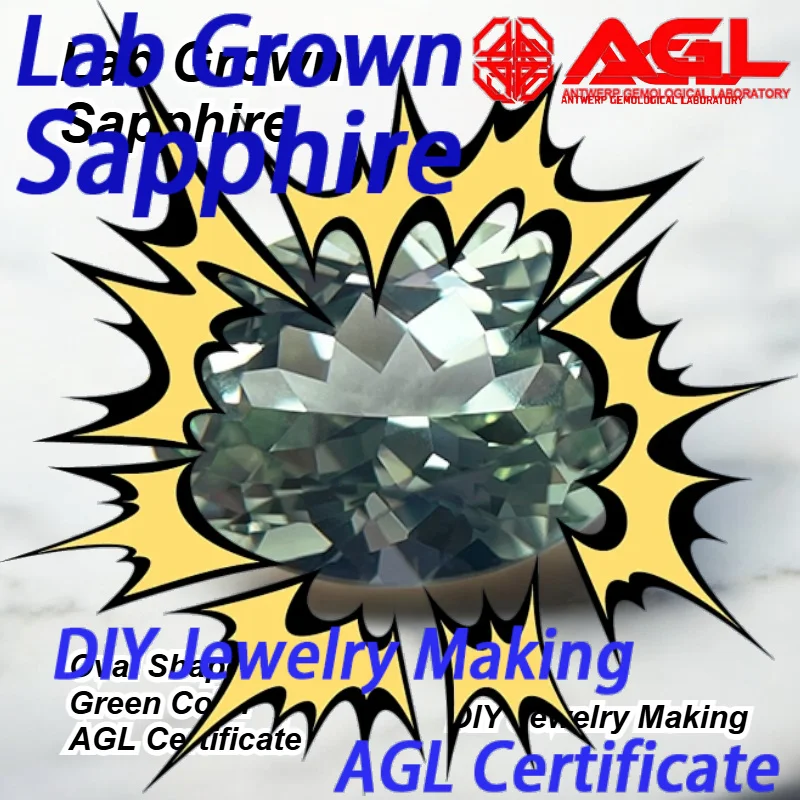 Lab Grown Sapphire Oval Shape Green Color for DIY Jewelry Making The Main Materials of Rings and Necklaces AGL Certificate
Lab Grown Sapphire Oval Shape Green Color for DIY Jewelry Making The Main Materials of Rings and Necklaces AGL Certificate