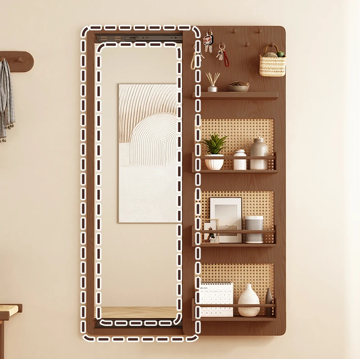Japanese solid wood full body mirror with push-pull concealed fitting mirror wall mounted storage,
Japanese solid wood full body mirror with push-pull concealed fitting mirror wall mounted storage,
