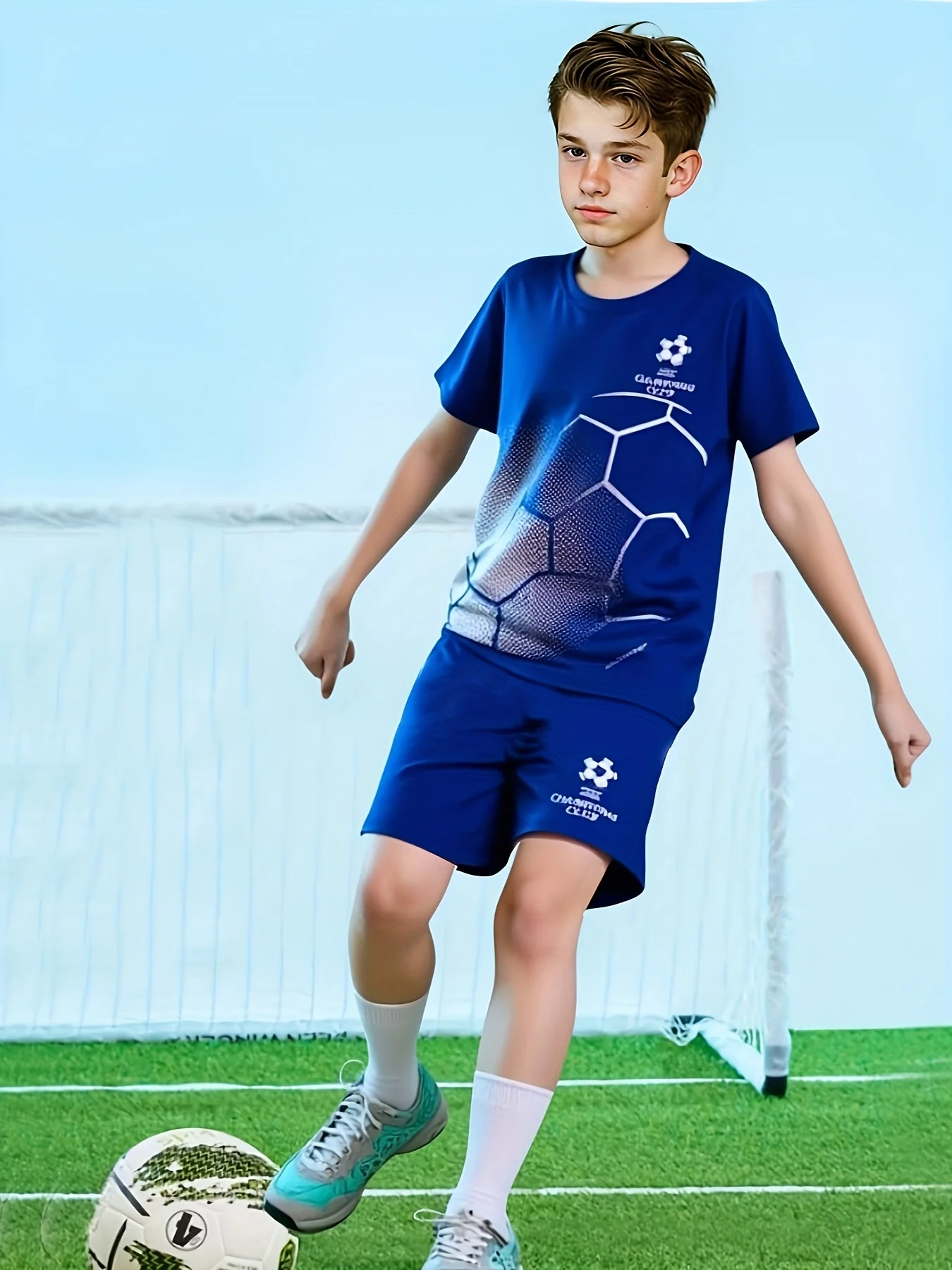 2pcs Boys' Soccer Outfit,Lightweight Athletic Clothes ,Spring/Summer Sports Apparel, Perfect for Outdoor, Matching Outfits
2pcs Boys' Soccer Outfit,Lightweight Athletic Clothes ,Spring/Summer Sports Apparel, Perfect for Outdoor, Matching Outfits